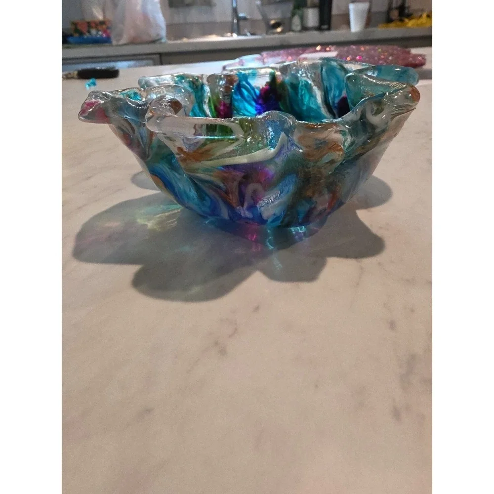 Handmade‎ Resin Wavy Edge Bowl Decoration Gift